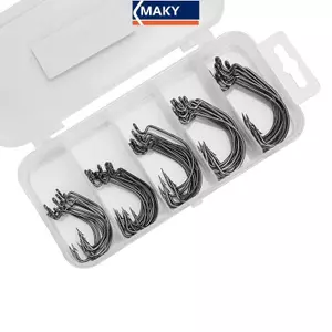 MAKY 51PC Móc Quay Hộp Nhỏ Bộ Niel Hook Subbait Rộng Bụng Quay Móc Mồi Mềm Móc Hộp VN