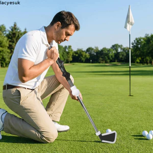 LACYESUK Golf Swing Trainer, Portable Practice Stick Golf Grip Trainer, hấp phụ Chất liệu bền Xây dựng chắc chắn Nhịp điệu chơi gôn Click Trainer Thực hành trong nhà
