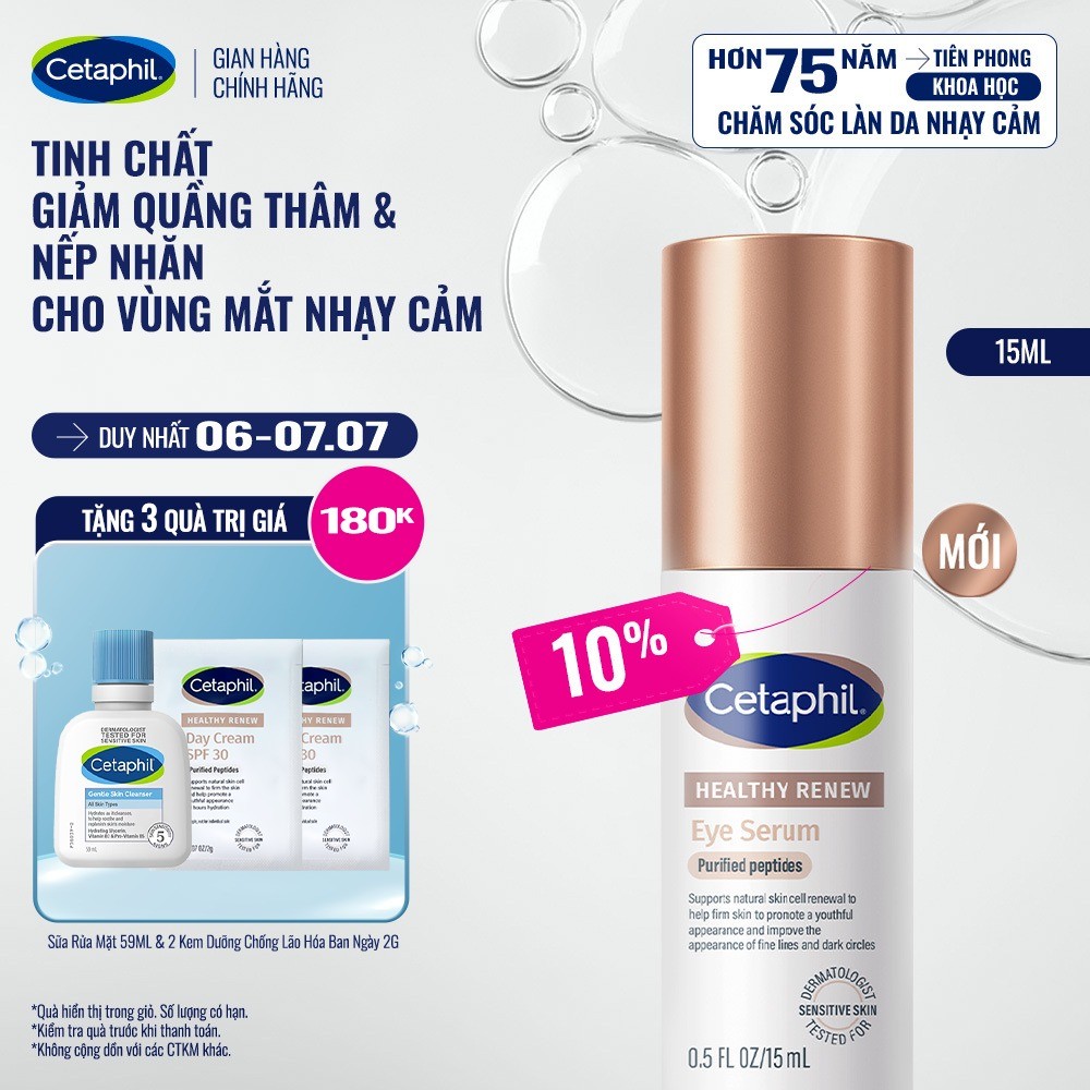 Serum tinh chất chống lão hóa vùng da quanh mắt, dịu lành cho da nhạy cảm CETAPHIL HEALTHY RENEW EYE SERUM 15ML