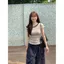 Mùa hè 2026 Áo thun ngắn tay sọc cổ điển Hàn Quốc có dây buộc quây lười biếng Slim-Fit Slim-Fit Slimmer Look