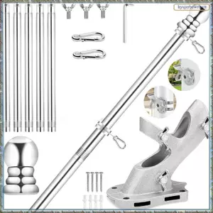 Cột cờ cho ngôi nhà, Thép không gỉ 6 FT, Cột cờ hiên nhà chống gỉ 1In cho thể thao ngoài trời cho cờ