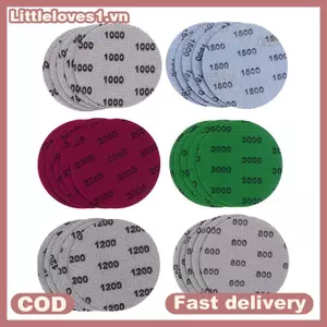 Littleloves1 30 Cái 3 Inch 75MM Bộ Giấy Chà Nhám 800-3000 Grit Đĩa Chà Nhám Khô Ướt Móc Vòng Giấy Nhám Dụng Cụ Mài Mòn Phù Hợp Với Gỗ Kim Loại VN