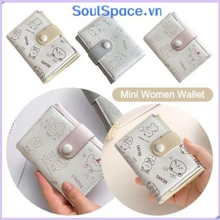 Hộp đựng thẻ tín dụng SOULSPACE, Ví nữ Mini in hoạt hình nhẹ, Túi đựng tiền PU