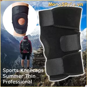 Nẹp hỗ trợ đầu gối MONOSTYLE, Dây đeo băng bánh chè thể thao mùa xuân cao su tổng hợp thoáng khí, màu đen chuyên nghiệp Thoải mái Phù hợp với đến 154.32LB Bảo vệ đầu gối Nam Nữ
