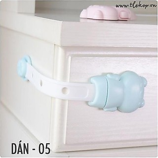 Chốt khóa cài tủ lạnh, khóa an toàn bảo vệ bé, khóa tủ nhựa hình cún