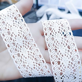 10m Ren cotton trắng trang trí , nguyên liệu Handmade, phụ kiện may mặc