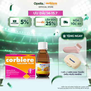 Bộ 1 Siro Pharmaton Kiddi 100ml giúp xương chắc khỏe, hỗ trợ sự phát triển của trẻ + 1 Corbiere Calcium Plus