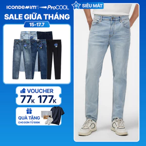 Quần jeans nam PROCOOL ICONDENIM, quần bò form slimfit ôm vừa vặn, công nghệ vải Coolmax mát lạnh, mềm mịn, thoải mái