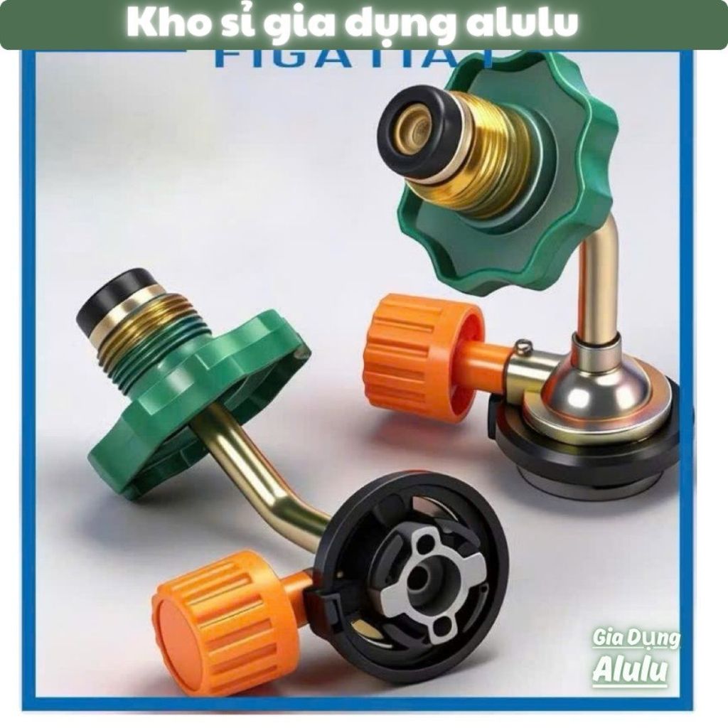 Van Chiết Gas Từ Bình Lớn 12kg Sang Bình Gas Mini Du Lịch, Đầu Chiết Nạp Gas Lon Bằng Đồng Thau Có Van Khóa An Toàn
