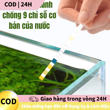 [COD] Bộ test nước bể cá 9 trong 1, 50 que, theo dõi đồng thời nhiều yếu tố ảnh hưởng đến cá.