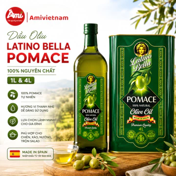 Dầu Oliu Latino Bella Pomace Nguyên Chất 1L Và 4L - Dầu Oliu Nguyên Chất, Hương Vị Hảo Hạng