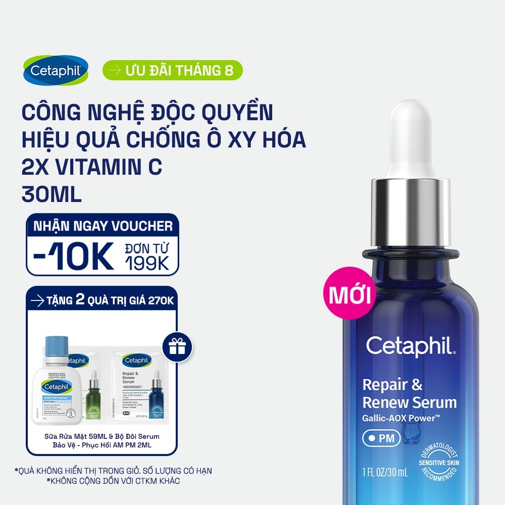 Serum Tinh chất dưỡng da chuyên sâu ban đêm Cetaphil Repair & Renew 30ml