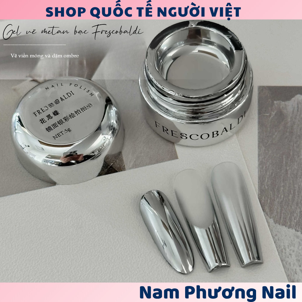 Gel vẽ metan bạc Frescobaldi- Vẽ viền móng và dặm ombre🌸Nam Phuong Nail🌸