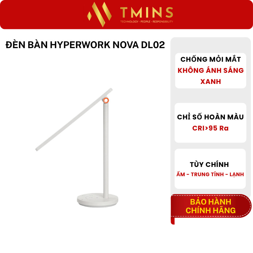 Đèn bàn HyperWork Nova DL02 - Chống mỏi mắt, Không ánh sáng xanh - Hàng Chính Hãng
