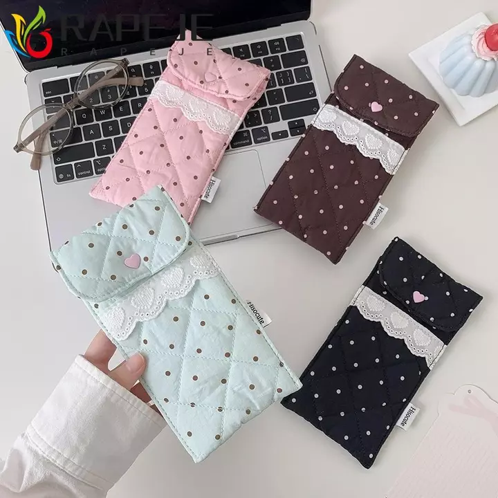 Hộp đựng bút chì RAPEJE Y2k Dots, Hộp đựng máy tính để bàn Văn phòng phẩm Túi đựng bút phong cách Hàn Quốc, Túi đựng mỹ phẩm trang điểm Túi đựng bút chì bằng vải đơn giản dung tích lớn Túi văn phòng p
