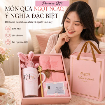Bộ quà tặng ly sứ quà tặng món quà sinh nhật quà tặng bạn gái ly cốc sứ có nắp set quà cao cấp quà sinh nhật