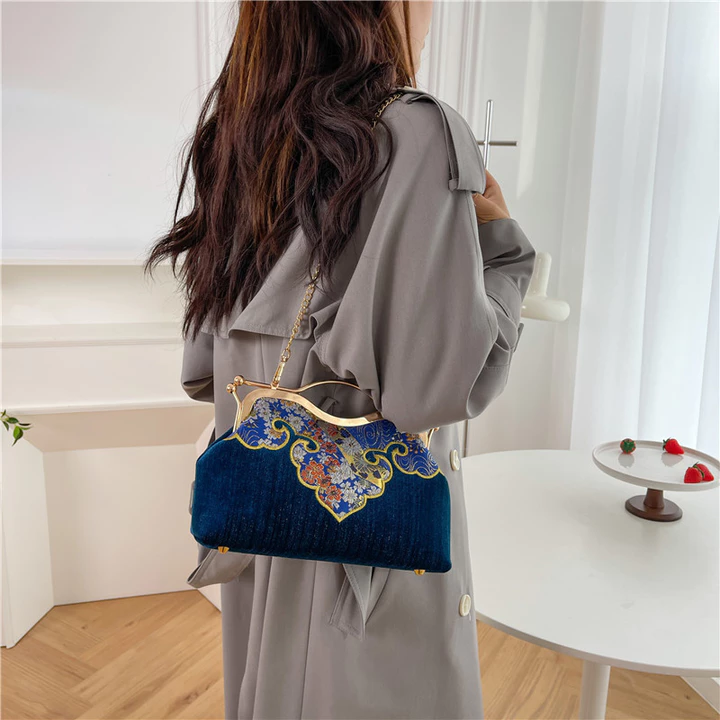 Túi xách nữ phong cách Trung Quốc Túi đeo chéo Sườn xám Túi sàn catwalk Túi ăn tối Túi xách nữ phong cách Trung Quốc Túi xách Túi vàng Túi đeo vai Túi đeo chéo – 3
