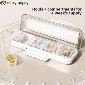 TƯỢNG YÊU THÍCH Hộp đựng thuốc hàng tuần, Hộp đựng thuốc kín 7 lưới, Hộp đựng thuốc đa chức năng chống ẩm tiện lợi Chống bụi 7 ngày Hộp đựng thuốc du lịch