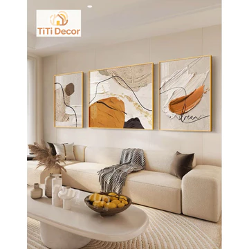 [HN] bộ 3 tranh trừu tượng tranh canvas treo tường decor trang trí phòng ngủ, phòng khách,phòng ngủ,phòng làm việc,..836