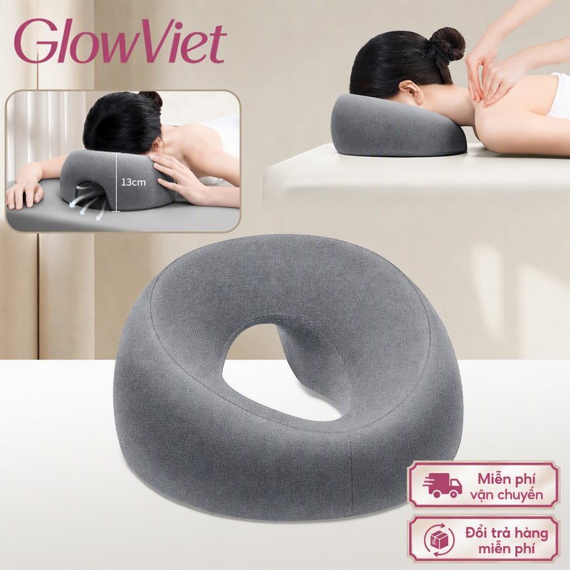 Gối úp mặt, Công thái học Memory Foam, thoáng khí, hỗ trợ massage mặt & cổ toàn diện