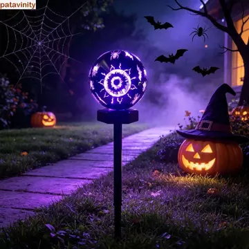 Đèn đường quả cầu năng lượng mặt trời PATAVINITY, Đèn lồng sàn hình cầu năng lượng mặt trời chống nước chạy bằng năng lượng mặt trời, Đèn cọc đất chống nước IP Hình quả cầu Đèn cắm mặt đất năng lượng 
