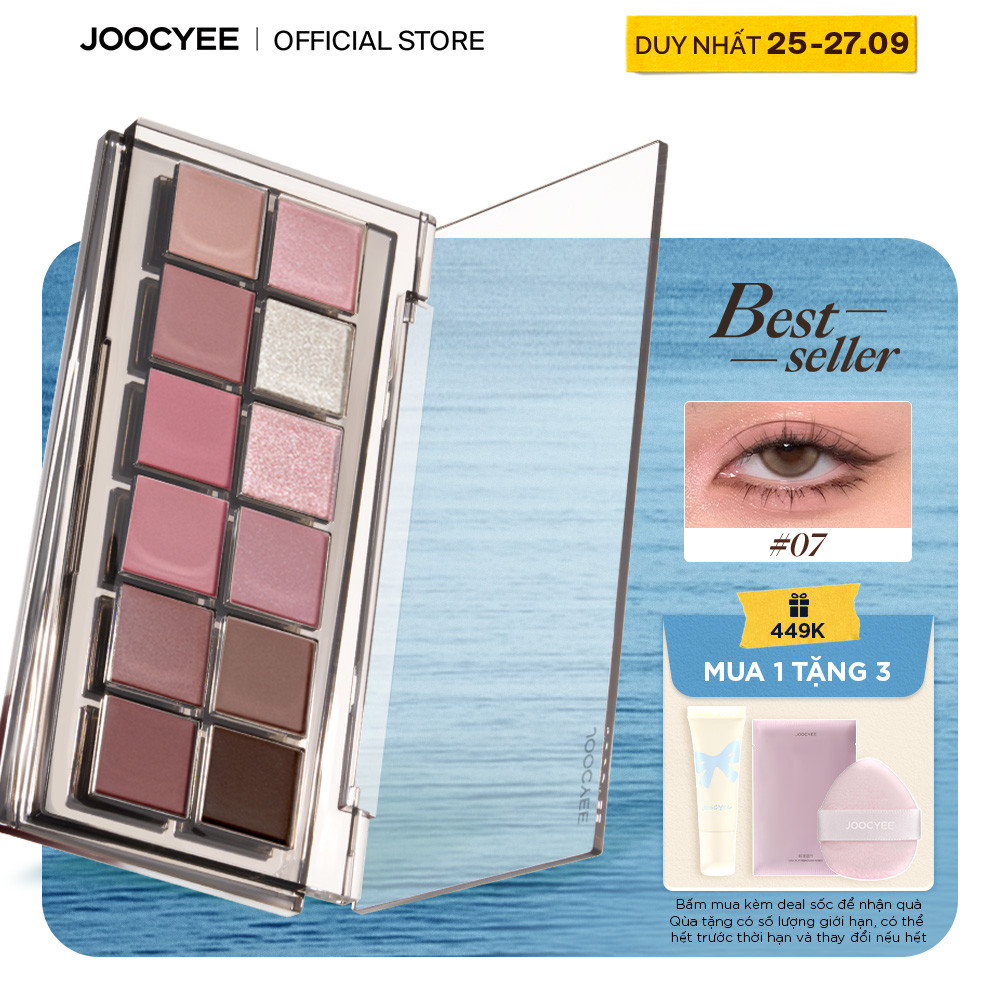 [BEST SELLER] Bảng phấn mắt 12 ô JOOCYEE 12 Shades Eyeshadow Palette đa năng dễ tán nhũ sáng bền màu