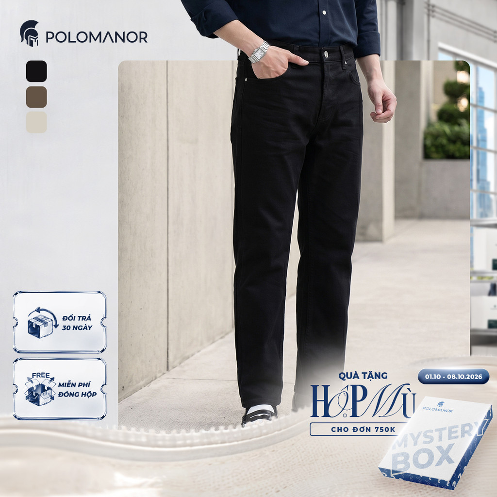 [DEAL LỄ TRUNG THU] Quần ống rộng nam cao cấp KAKI STRAIGHT, BST SMART CASUAL, thoải mái, dễ phối - POLOMANOR