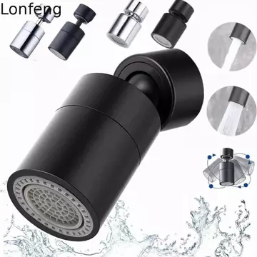 Máy sục khí vòi nước LONFEPH, Vòi phun nước Splashback Bộ lọc đầu phun vòi 2 chế độ, 360° Vòi lọc nước quay Bubbler Phòng tắm