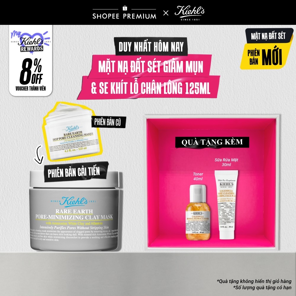Mặt nạ đất sét Kiehl's Rare Earth Deep Pore Cleansing Masque 125ml