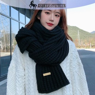 Onetimingfine Khăn quàng cổ Hàn Quốc dành cho nữ Mùa thu đông dày khăn dệt kim nhiệt Khăn Unisex Khăn quàng cổ dài ấm hơn Quà tặng VN