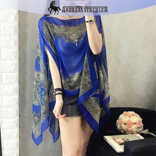 Onetimingfine Mùa Hè Chống Nắng Voan In Khăn Khăn Choàng Polyester Cho Nữ Đi Biển Lụa Biến Trang Trí Khăn Choàng VN