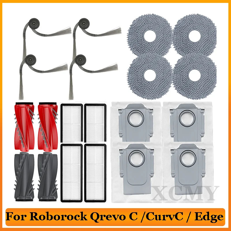 Roborock Qrevo C / Curv / CurvC / Edge / EdgeC / 5AE / S5V Robot Hút Bụi Bàn Chải Bên Chính Phần Lọc