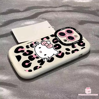 Ốp Lưng Cho Iphone 7Plus 15 14 11 16 13 12 Pro Max 15 14 7 16 8 Plus XS XR X Max Sweet Cool Leopard In Hình Dễ Thương Hello Kitty Cream Puff Soft Cover