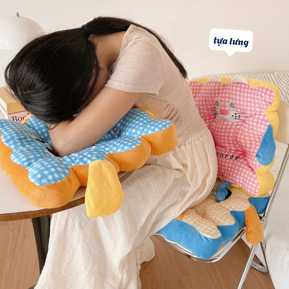 Đệm Ngồi Gối Hình Thú Dễ Thương, Đệm Ghế Văn Phòng Sofa Xe Hơi Êm Ái