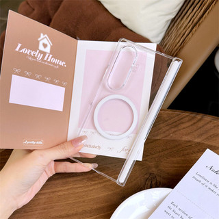 Ốp lưng Acrylic cứng trong suốt cho Samsung Galaxy Z Fold 7/6/5/4, vỏ mỏng chống sốc từ tính
