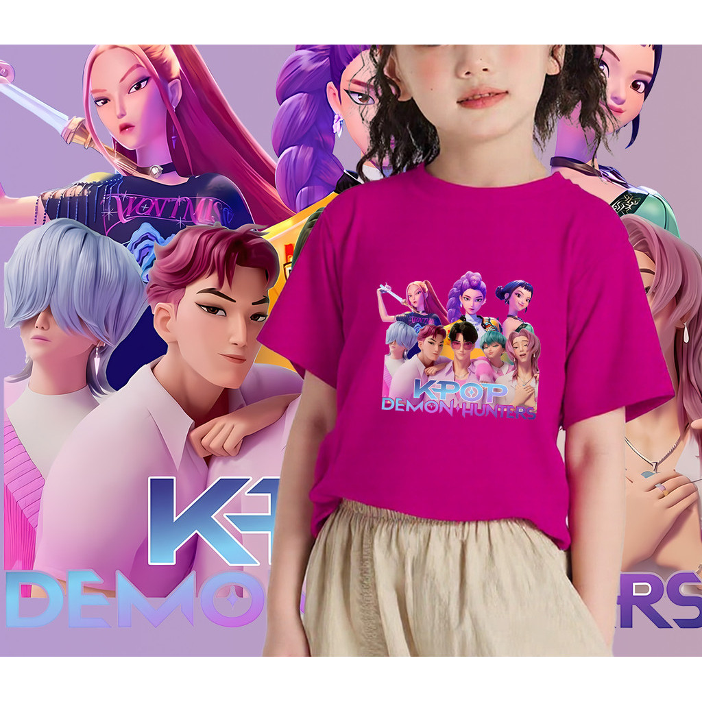 KPOP Demon Hunters Huntrix và Áo thun trẻ em SAJA BOYS bé trai và bé gái tay ngắn