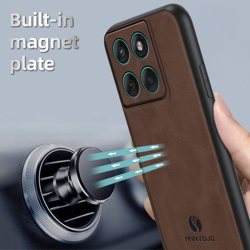 Mờ Trơn Dành Cho Motorola Moto Edge 60 Fusion Ốp điện thoại Tích Hợp Tấm Nam Châm Da PU Cứng Ốp điện thoại Mờ Cho Moto Edge 60 Pro