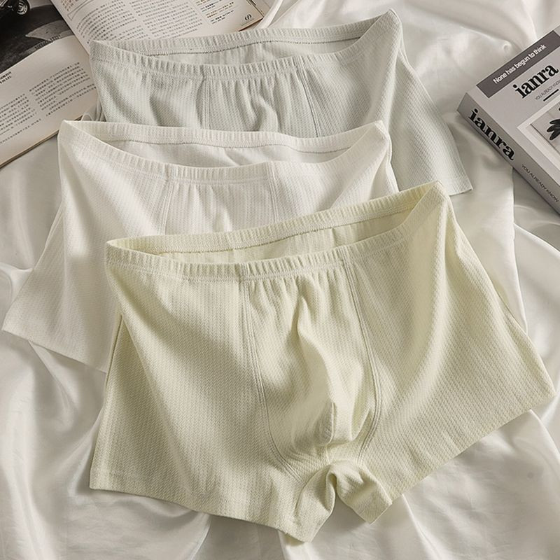Quần Lót Nam Thoải Mái Thoáng Khí Quần Lót Cotton Đơn Giản Màu Trơn Quần Đùi Boxer