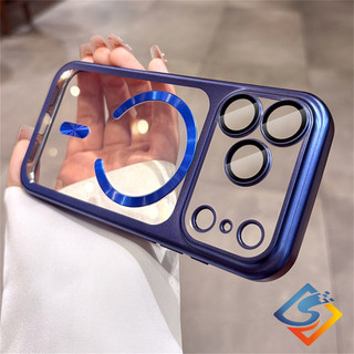 Ốp điện thoại từ tính mạ mềm 6D sang trọng màu cam vũ trụ cho IPhone 17 Pro Max 17 Pro Tpu Vỏ mềm Bảo vệ ống kính Vỏ chống sốc