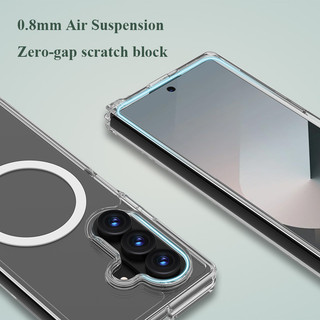 Ốp điện thoại từ tính trong suốt Lereach Crystal cho Samsung Galaxy Z Fold 7 / Galaxy Z Flip 7 4 tông hấp phụ từ tính chống sốc
