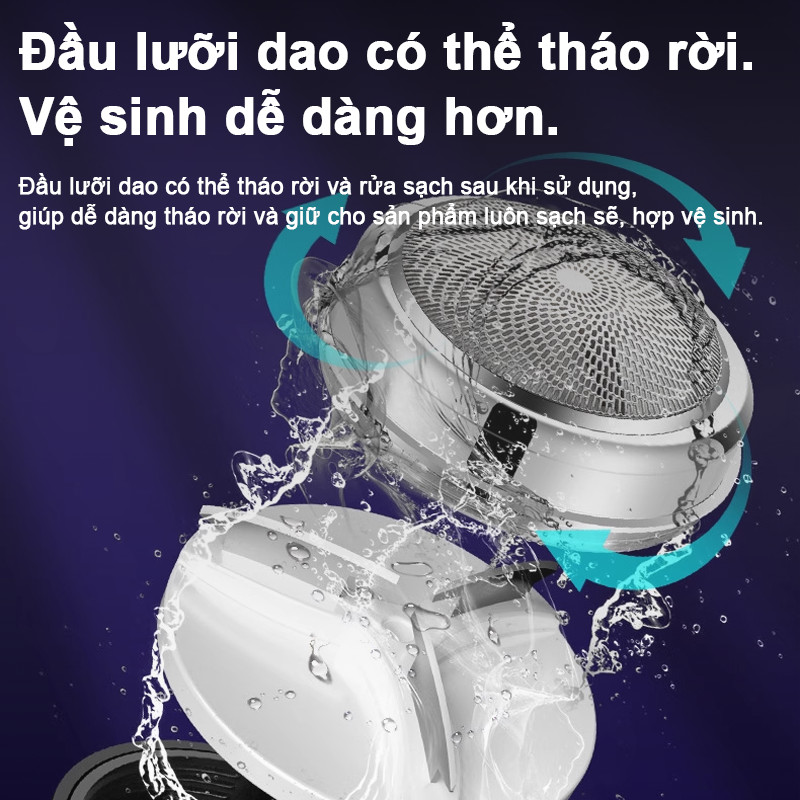 Máy Cạo Râu Mini Thông Minh Hiển Thị Pin, Cạo Khô Ướt 360° Đa Năng, Thiết Kế Nhỏ Gọn Tiện Lợi Cho Nam