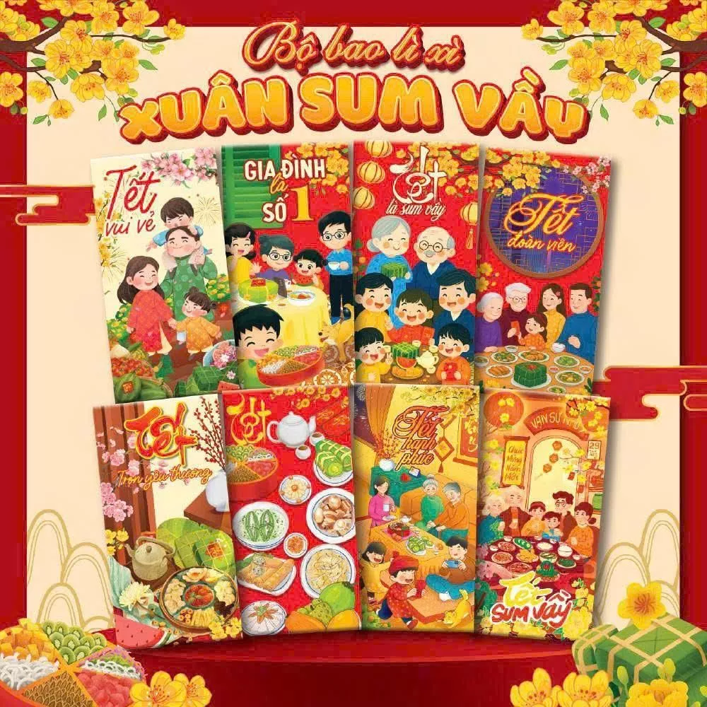 [Sỉ Tại Xưởng] Set 100 Bao Lì Xì Tết 2026 | Sản Phẩm Cao Cấp, Thiết Kế Đẹp Phù Cho Dịp Tết Bính Ngọ