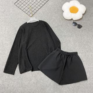 Set Đồ Bigsize Nữ 2 Món Áo Tay Dài Dễ Thương Phối Quần  Đùi Form Rộng Thoải Mái, Tôn Dáng-A312+Q500