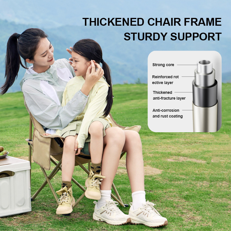 CAMEL CROWN Cắm Trại Ngoài Trời Ghế Gấp Di Động Mặt Trăng Ghế Câu Cá Đi Bộ Đường Dài