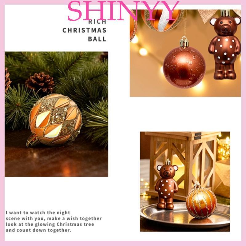 SHI 46 CÁI Đồ trang trí Giáng sinh thân thiện với người dùng Bộ đồ trang trí sơn nhựa có hộp lưu trữ