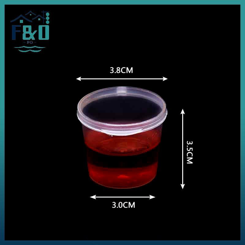 [Fast delivery] 100 Chiếc Cốc Nước Sốt Dùng Một Lần Bằng Nhựa Nhỏ Bảo Quản Thực Phẩm Hộp & Nắp Gói Trong Suốt {vn}