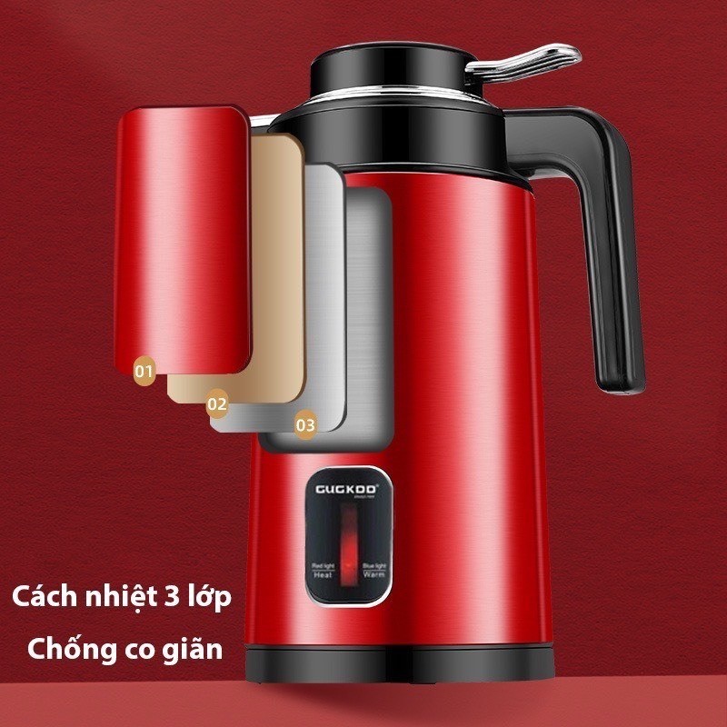 Ấm siêu tốc kết hợp ủ nóng giữ nhiệt 2 lớp, đun nước ấm, đun bình nước, đun siêu tốc Inox - ST21