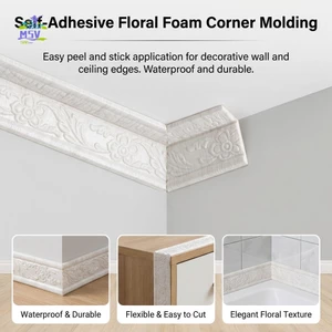 Miếng dán tường tự dính PVC - Viền viền cho góc tường nền