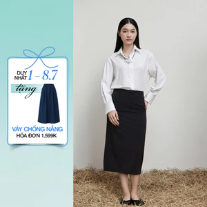 Chân váy midi thiết kế dáng suông chất liệu mềm mịn có độ rũ tự nhiện EVG01065 (Everyday straight midi)