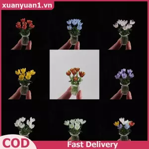 XUAN Nhân Tạo Mô Phỏng Thủy Tinh Hoa 6 Cái 7 Cái Thực Tế Giả Hoa Cho Hiện Đại Nhà Hoặc Văn Phòng Trang Trí Quà Tặng VN